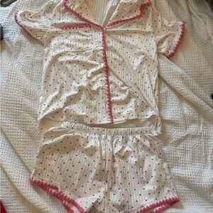 Women's Pink Trim Pajama Set